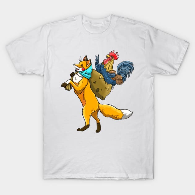 The fox and rooster T-Shirt by Mariarti